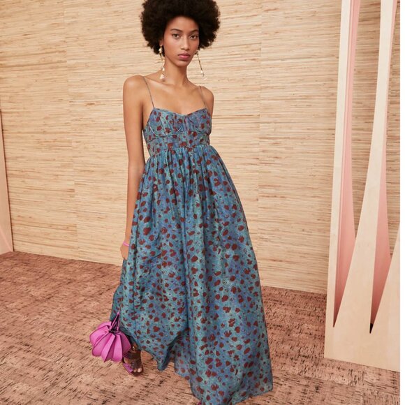 Ulla Hohnson Mariza dress - Teal Handprint Dot - Picture 1 of 8